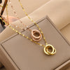 Double Ring Titanium Steel Necklace For Women