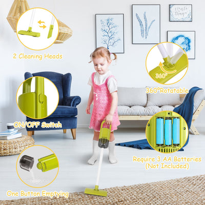 Set Of 14Pcs Kids Cleaning Toy Set Toddler Housekeeping Pretend Play Kit With Vacuum Cleaner Broom Mop Organization Stand For Boys Girls Aged 3 4 5